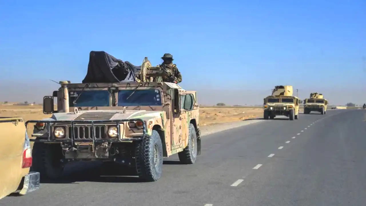 Taliban security patrol in Shorabak